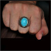 bague homme turquoise